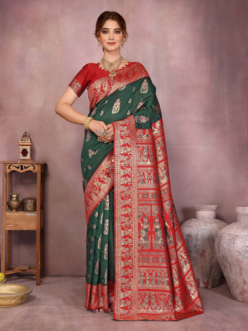 Varanga Women Banarasi Saree With Blouse Piece